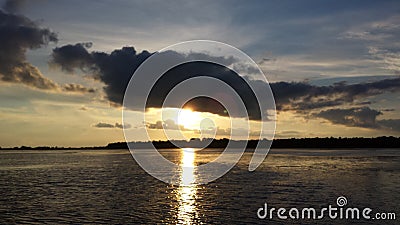 Sunset in the Danube Delta Stock Photo