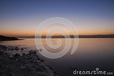 Sunset in the Dead Sea Stock Photo