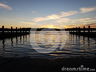 Sunset at Denbigh Docks Stock Photo