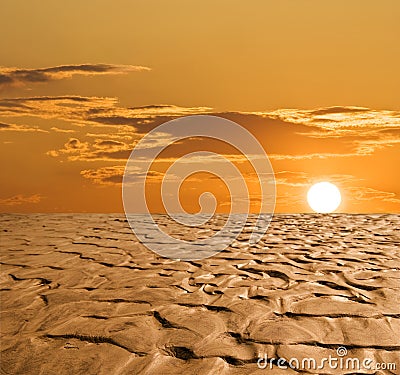 Sunset in the desert Stock Photo