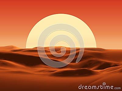 Sunset in desert Stock Photo