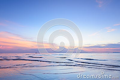 Sunset dramatic colorful tropical sea sky and cloud background,L Stock Photo