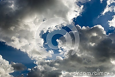 A sunset with dramatically clouds Stock Photo