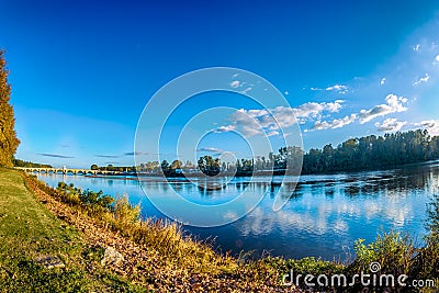 Sunset in Edirne Meric Bridge Stock Photo