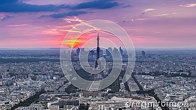 Sunset Eiffle Tower Stock Photo