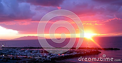 Sunset on Elba island Stock Photo