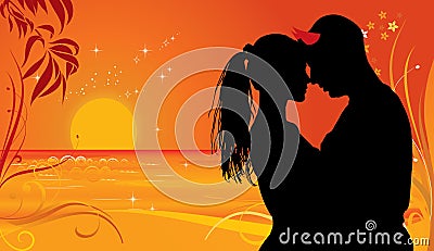 Sunset Evil In Love Stock Photo