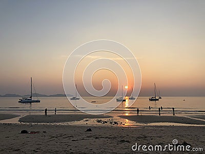 Sunset at Farang Beach Stock Photo