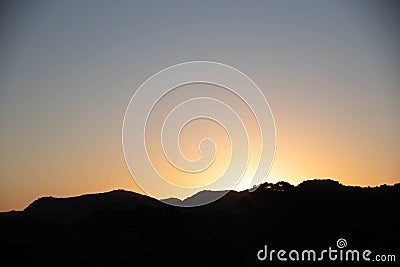 Sunset in the fields of the City of Itaara RS Brazil Stock Photo