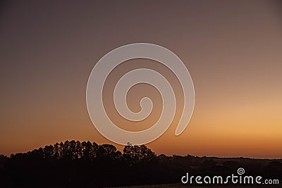 Sunset in the fields of the City of Itaara RS Brazil Stock Photo