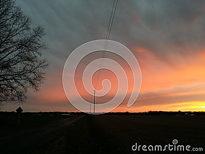Sunset Broadcast Stock Photo
