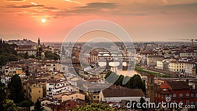 Sunset in florence Editorial Stock Photo