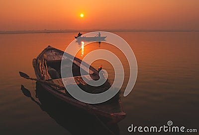 Sunset at Ganges Stock Photo