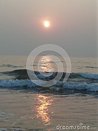 Sunset at ganpati pule Stock Photo