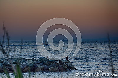 Sunset in Genoa, Liguria, Italy Editorial Stock Photo