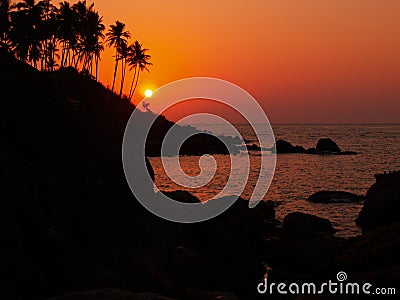 Sunset in Goa Stock Photo