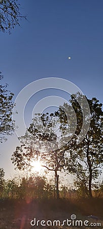 Sunset on the Graveyard field Stock Photo