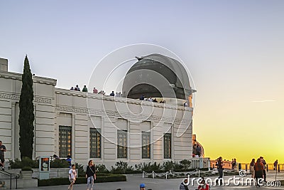 Sunset at The Griffith Observatory Editorial Stock Photo