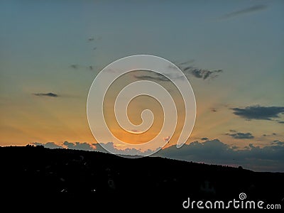 sunset heaven germany sunburst ray Stock Photo