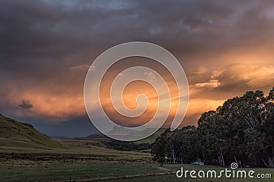Sunset at Hermits Wood Camp Site at Garden Castle Editorial Stock Photo