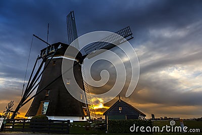Sunset House and the Giant of Netherlands Stock Photo