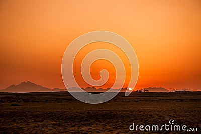 Sunset in Hurghada/Makadi Bay Stock Photo