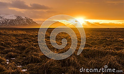 Sunset in iceland Stock Photo