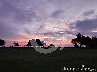 The sunset is indeed beautiful to see Stock Photo