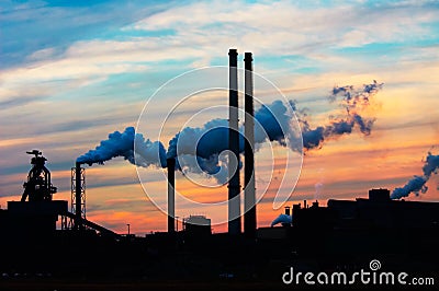 Sunset industry Stock Photo