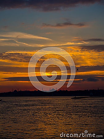 Sunset in Istanbul Stock Photo