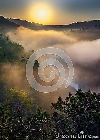 Sunset on Jihlava Stock Photo