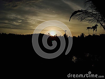 Sunset kerala Stock Photo
