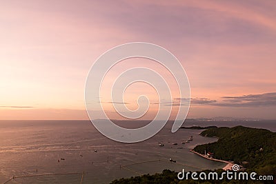 Sunset at Koh Larn island in Pattaya Stock Photo
