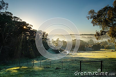 winter morning, Adelaide hills Stock Photo