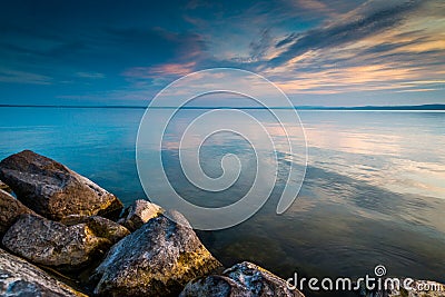 Sunset lake Balaton Stock Photo