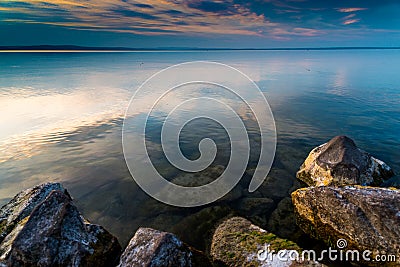 Sunset lake Balaton Stock Photo