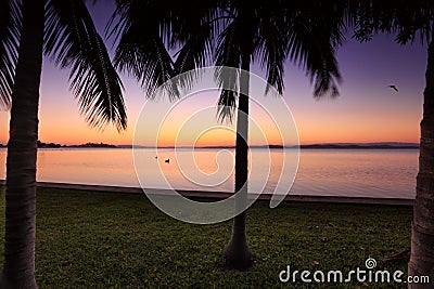 Sunset at Lake Macquarie, NSW Australia Stock Photo