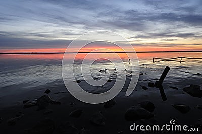 Sunset at Lake Stock Photo