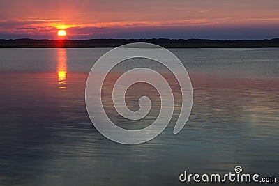 Sunset Lake at sunset in Wildwood Crest New Jersey Stock Photo