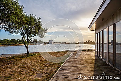 Sunset at Lakes Entrance, Victoria, Australia Stock Photo