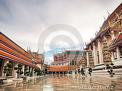Wat Suthat Thep Wararam,Bangkok,Thailand Stock Photo