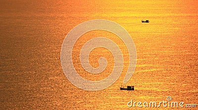 Sunset in Larn island Chonburi Thaialnd Stock Photo