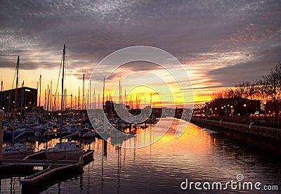 Sunset Le Havre France Stock Photo