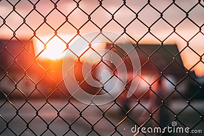 Sunset Lockup Lights Stock Photo