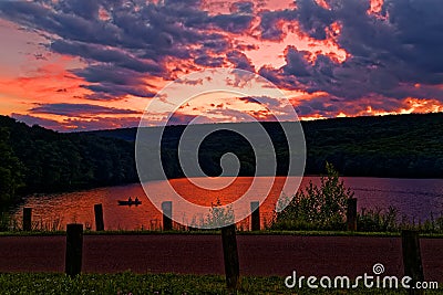 Sunset at Locust Lake State Park Stock Photo