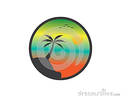 Sunset logo template Cartoon Illustration