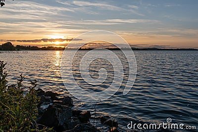 Sunset at lough Owel ,lake nea Mullingar town Stock Photo