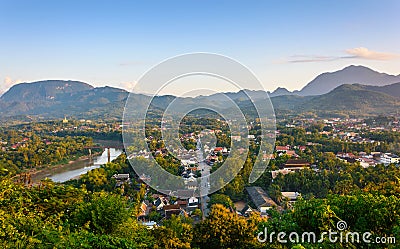 Sunset in Luang prabang. Stock Photo