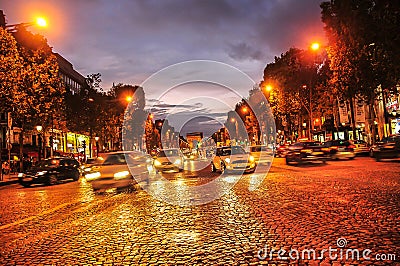 Sunset makes way for night in Paris, France Stock Photo