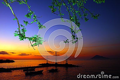 Sunset Manado Stock Photo